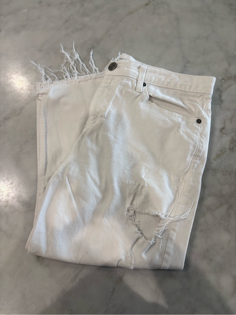 Banana Republic White Boyfriend Jeans